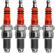 🔥 high performance spark plug set (4pcs) for cg vertical cf250 ch250 engine series - d8tjc d8tc 3 electrode, pro bat, lifan zongshen taotao - orange logo