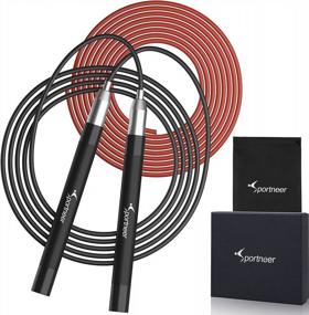 img 4 attached to Jump Higher & Faster With Sportneer High Speed Jump Rope - Adjustable, Self-Locking, Screw-Free Design For Crossfit Exercises!