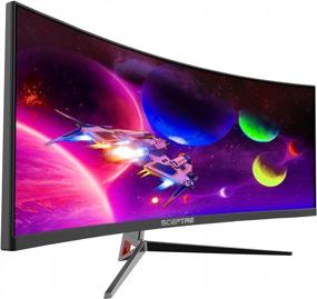 img 2 attached to 🎮 Sceptre C305B-200UN1 30-Inch Curved Gaming Monitor with 2560X1080P Resolution, 200Hz Refresh Rate, Tilt Adjustment, Flicker-Free Technology, High Dynamic Range, Built-In Speakers, and HD Display