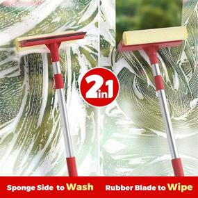 img 3 attached to 🪟 ALFLOD Professional Window Squeegee with Extendable Handle, 2-in-1 Window Cleaning Tool for Windows, Tiles, Walls, Glass, and Bathrooms