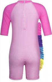 img 3 attached to 2-8Y Girls Unicorn Swimsuit - One Piece/Two Pieces Round Neck Rash Guard Bathing Suit By Jurebecia