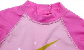 img 1 attached to 2-8Y Girls Unicorn Swimsuit - One Piece/Two Pieces Round Neck Rash Guard Bathing Suit By Jurebecia