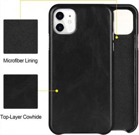 img 3 attached to TOOVREN IPhone 11 Case, IPhone 11 Leather Case Premium Genuine Protective Ultra Thin Slim Shockproof Anti-Scratch Phone Case Hard Back Cover For Apple IPhone 11 6.1 Inch 2019 Black