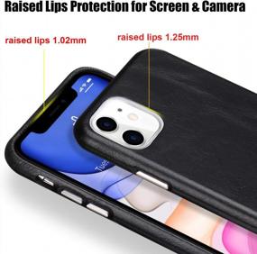 img 2 attached to TOOVREN IPhone 11 Case, IPhone 11 Leather Case Premium Genuine Protective Ultra Thin Slim Shockproof Anti-Scratch Phone Case Hard Back Cover For Apple IPhone 11 6.1 Inch 2019 Black