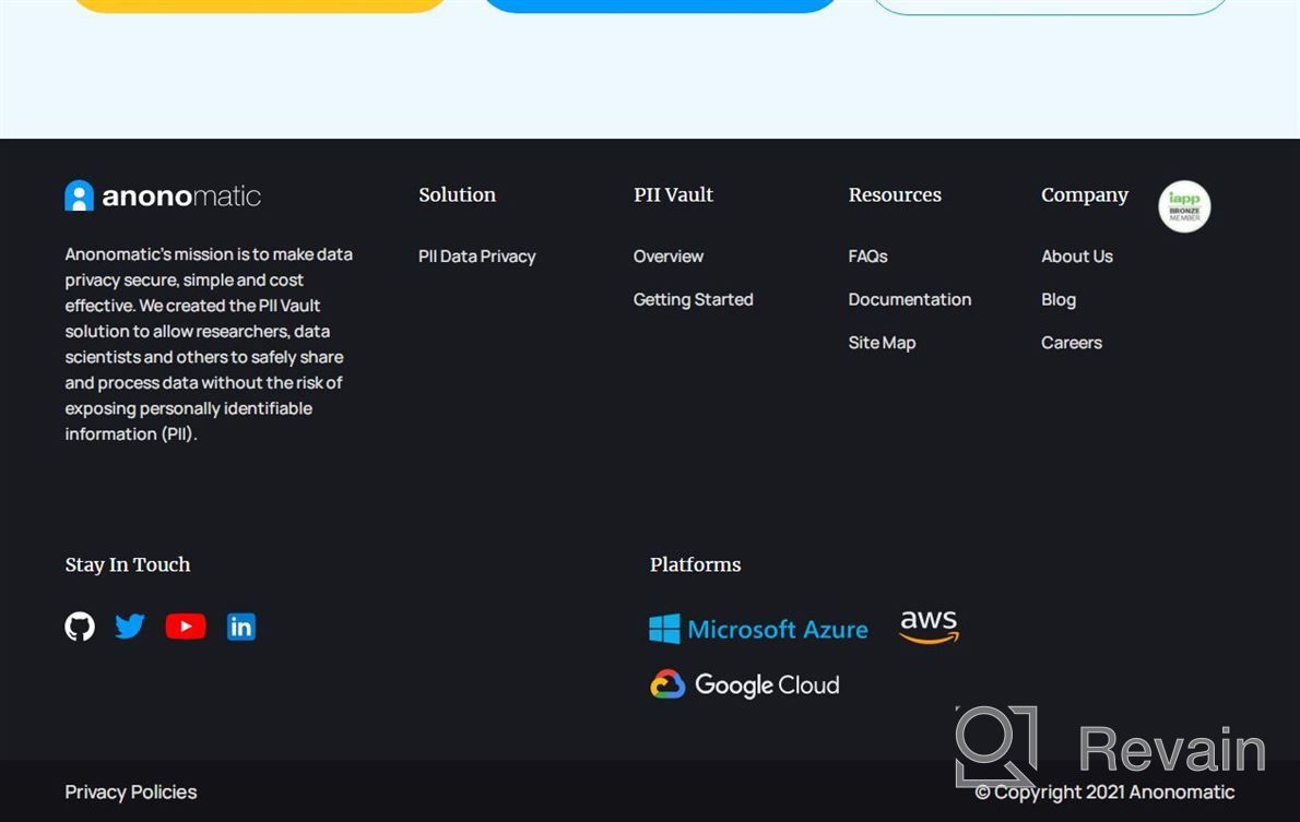 img 1 attached to Anonomatic PII as a Service review by Philip Latham