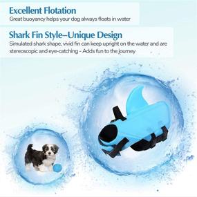 img 1 attached to 🐶 Protective Dog Shark Life Jacket with Rescue Handle & Superior Buoyancy - Perfect for Swimming, Boating, and Pool Safety - Small to Medium Sized Dogs