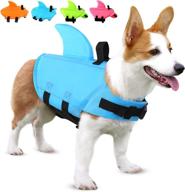 🐶 protective dog shark life jacket with rescue handle & superior buoyancy - perfect for swimming, boating, and pool safety - small to medium sized dogs логотип