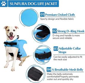 img 2 attached to 🐶 Protective Dog Shark Life Jacket with Rescue Handle & Superior Buoyancy - Perfect for Swimming, Boating, and Pool Safety - Small to Medium Sized Dogs