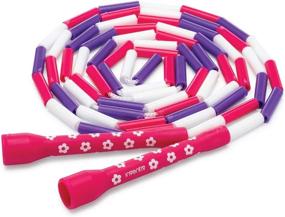 img 3 attached to Colorful & Adjustable Beaded Jump Rope For Kids & Adults: Inventiv Kids Jump Rope