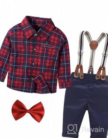 img 5 attached to 👶 Boys' Clothing Sets with Suspender Outfits for Toddler Infants