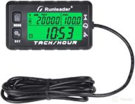 foundown inductive tachometer gauge hour meter engine tachometer maintenance reminder digital tacho hour meters for boat lawn mower generator marine atv motorcycle (black) logo