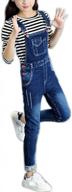джинсовый комбинезон с регулируемым ремешком для девочек - длинные джинсы для больших детей из хлопкового материала - 1p логотип