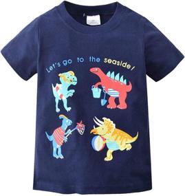 img 4 attached to UnionKK Toddler Cartoon T Shirt Dinosaur Boys' Clothing : Tops, Tees & Shirts