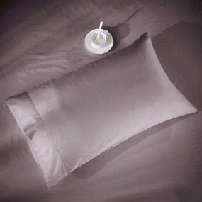 img 2 attached to Queen Size Dazzfond Egyptian Cotton Duvet Cover Set - Solid Bean Powder Color With Zipper Closure & Corner Ties, Luxury Bedding For Breathable Comfort And Easy Wash, 3-Piece Dazzling Protector