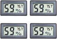 veanic 4-pack mini digital temperature humidity meters for indoor thermometer hygrometer lcd display fahrenheit (℉) - ideal for humidors, greenhouses, gardens, cellars, fridges, closets logo