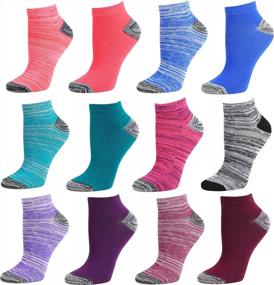 img 4 attached to Women'S Debra Weitzner Low-Cut Running Socks, Colorful Ankle Socks (Size 9-11 And 10-13), 12 Pairs