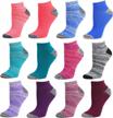 women's debra weitzner low-cut running socks, colorful ankle socks (size 9-11 and 10-13), 12 pairs logo