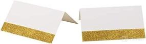 img 1 attached to 🎟️ Pack of 100 Gold Glitter Tent Seating Place Cards - 2 x 3.5 Inches