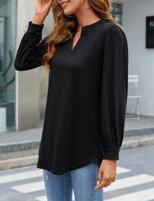 img 2 attached to Women'S Long Sleeve V Neck Tunic Tops Blouse, Puff Casual Loose T Shirts