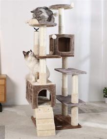 img 4 attached to 🐱 59-Inch HYABI Cat Tree Cat Tower: Pet Furniture with Grab Pole, Cat Activity Tower and Game House