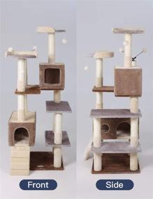 img 1 attached to 🐱 59-Inch HYABI Cat Tree Cat Tower: Pet Furniture with Grab Pole, Cat Activity Tower and Game House