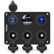 🔌 nilight 3 cigarette lighter socket panel 12v/24v with dual usb charger, led voltmeter, on/off rocker switch - multi-function panel for trucks, cars, marine boats, rvs - 2 years warranty логотип