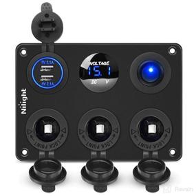 img 4 attached to 🔌 Nilight 3 Cigarette Lighter Socket Panel 12V/24V with Dual USB Charger, LED Voltmeter, ON/Off Rocker Switch - Multi-Function Panel for Trucks, Cars, Marine Boats, RVs - 2 Years Warranty