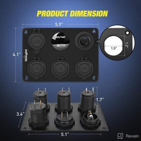 img 3 attached to 🔌 Nilight 3 Cigarette Lighter Socket Panel 12V/24V with Dual USB Charger, LED Voltmeter, ON/Off Rocker Switch - Multi-Function Panel for Trucks, Cars, Marine Boats, RVs - 2 Years Warranty