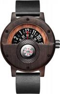 men's lightweight handmade wooden watch - gorben compass turntable quartz sports timepiece logo