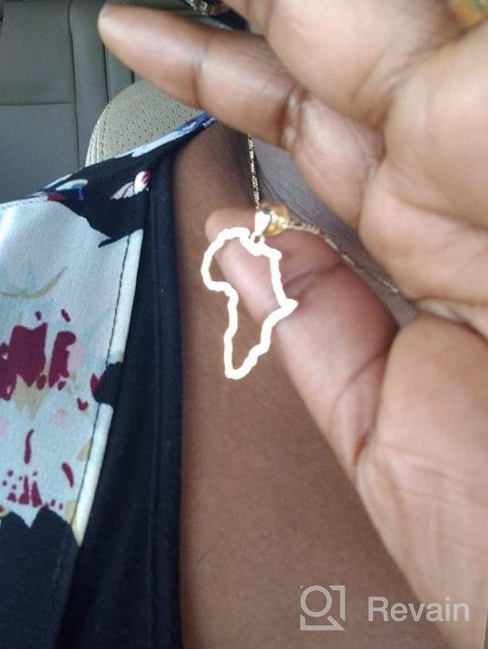 img 1 attached to 🌍 Exquisite 10K Yellow Gold Africa Open Design Pendant Necklace: A Timeless Piece of Elegance review by Thunder Ballman