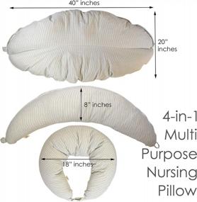 img 3 attached to Удобная и универсальная подушка для кормления для будущих и новых мам - подушка для беременных Dordor & Gorgor, серые полоски.