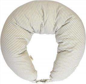 img 4 attached to Comfortable & Versatile Nursing Pillow For Expecting And New Mothers - Dordor & Gorgor Pregnancy Pillow, Grey Stripes
