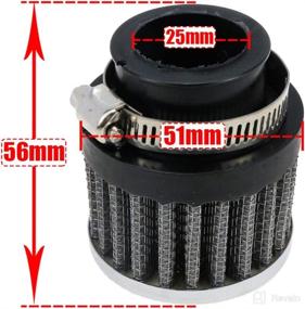 img 3 attached to AUTUT Motorcycle Air Filter: 25mm Inlet Size with 18mm-25mm Hose Clamp and Cylindrical Intake Mesh Filter