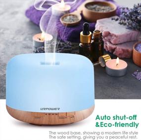 img 1 attached to URPOWER 500Ml Essential Oil Diffuser Humidifier With Aromatherapy, 4 Timer Settings, 7 Color Changing Lamps, Room Decor Lighting, And Waterless Auto Shut-Off - Optimize Your Atmosphere!
