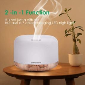 img 2 attached to URPOWER 500Ml Essential Oil Diffuser Humidifier With Aromatherapy, 4 Timer Settings, 7 Color Changing Lamps, Room Decor Lighting, And Waterless Auto Shut-Off - Optimize Your Atmosphere!