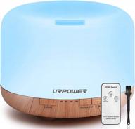 urpower 500ml essential oil diffuser humidifier with aromatherapy, 4 timer settings, 7 color changing lamps, room decor lighting, and waterless auto shut-off - optimize your atmosphere! logo
