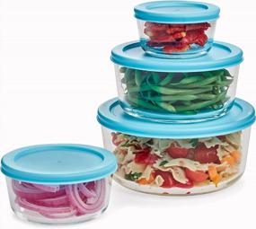img 4 attached to Organize Your Meals With EATNEAT'S 8-Piece Round Glass Food Storage Containers – Premium Kitchen And Lunch Box Containers With Clear Lids