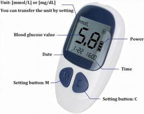 img 3 attached to Комплект цифрового глюкометра Denshine: точно контролируйте уровень глюкозы в крови с помощью 50 бесплатных тест-полосок и ланцетов