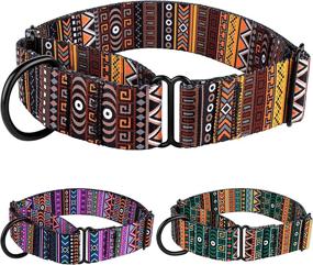 img 4 attached to 🐾 Heavy Duty Tribal Pattern Adjustable Martingale Collars for Dogs - CollarDirect Soft Safety Training Nylon Wide Pet Collar (Medium Large)