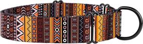 img 1 attached to 🐾 Heavy Duty Tribal Pattern Adjustable Martingale Collars for Dogs - CollarDirect Soft Safety Training Nylon Wide Pet Collar (Medium Large)