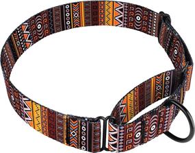 img 3 attached to 🐾 Heavy Duty Tribal Pattern Adjustable Martingale Collars for Dogs - CollarDirect Soft Safety Training Nylon Wide Pet Collar (Medium Large)