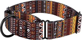 img 2 attached to 🐾 Heavy Duty Tribal Pattern Adjustable Martingale Collars for Dogs - CollarDirect Soft Safety Training Nylon Wide Pet Collar (Medium Large)