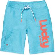 🩳 lucky brand boys' bachelor button trunks for swimming attire logo