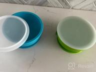 img 1 attached to WeeSprout Silicone Suction Bowls For Babies Leakproof Premium Plastic Lids Durable For Babies & Toddlers Extra Strong Suction Easy-Release Tab Dishwasher, Microwave & Freezer Safe Set Of 2 review by Angel Caldwell