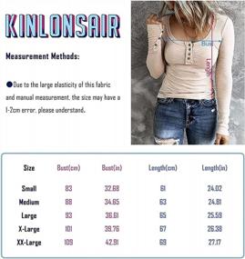 img 1 attached to Stylish Women'S Henley T-Shirt With Long Sleeves, Button-Down Design, Slim Fit, Ribbed Knit, And Scoop Neck - Perfect For Everyday Wear