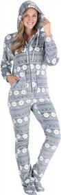 img 4 attached to Stay Cozy And Stylish: SleepytimePJs Women'S Fleece Hooded Footed Onesie Pajama