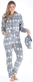 img 1 attached to Stay Cozy And Stylish: SleepytimePJs Women'S Fleece Hooded Footed Onesie Pajama