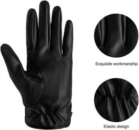 img 2 attached to LETHMIK Womens Touchscreen Texting Winter PU Faux Leather Gloves Driving Long Fleece Lined