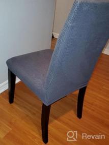 img 6 attached to Набор из 4 темно-синих чехлов на стулья для столовой - стильные чехлы на кухонные стулья для GoodtoU (темно-синий)