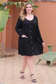 img 2 attached to Nemidor Women'S Long Sleeve Casual Button Down Midi Loose Dress Plus Size Babydoll Tunic Dress With Pockets NEM256